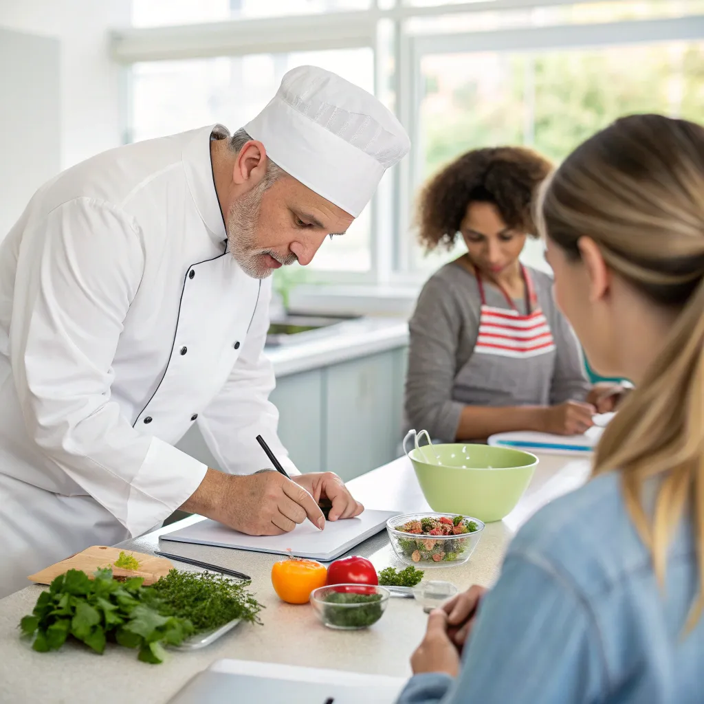 Chef teaching a diabetic cooking class